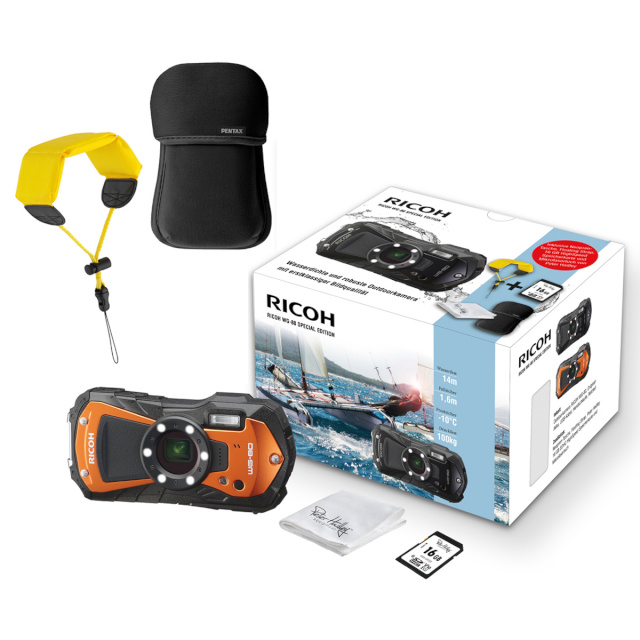 Ricoh WG-80 Special Edition, oranž + Neopreenist ümbris/õlarihm + PH 16GB SD kaart