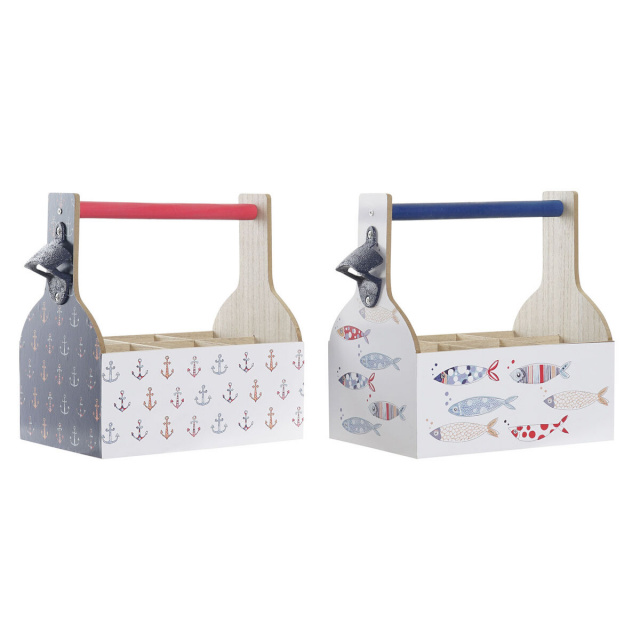 BGB Pudelialus DKD Home Decor Mitmevärviline Puit MDF 27 x 16,5 x 25,5 cm (2 Ühikut)