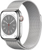 Apple Watch Series 8 GPS + Cellular 45mm Silver Stainless Steel Case with Silver Milanese Loop