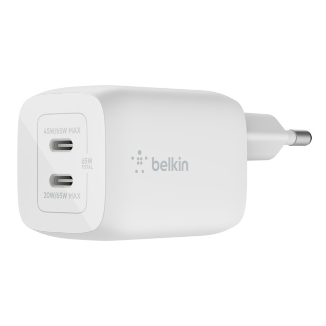 Belkin Dual Charger 65W PD USB-C, valge PPS-Tech.WCH013vfWH