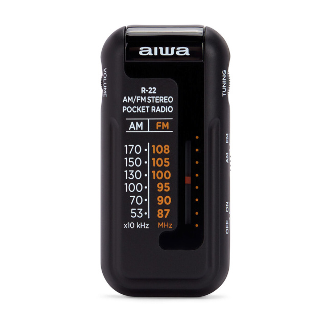 Aiwa taskuraadio R-22BK, must