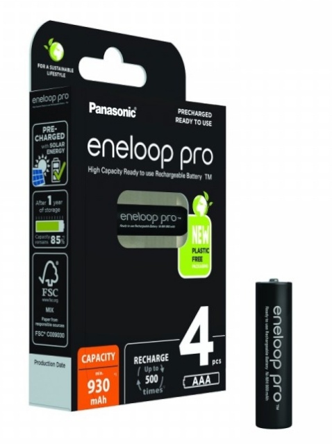 Panasonic akud eneloop Pro AAA 930mAh 4tk. Plastic Free Box