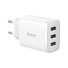 Baseus kiirlaadija Compact, 3x USB, 17W valge