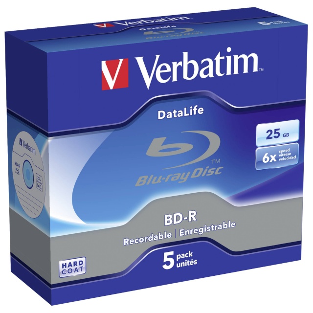 Verbatim toorikud BD-R Blu-Ray 25GB 6x Speed Datalife No-ID Jewel
