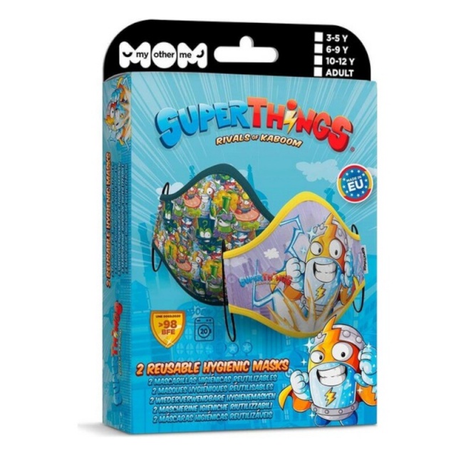 BGB Carnival hügieeniline taaskasutatav kangasmask/riidemask Super Zings Premium 10-12 aastat