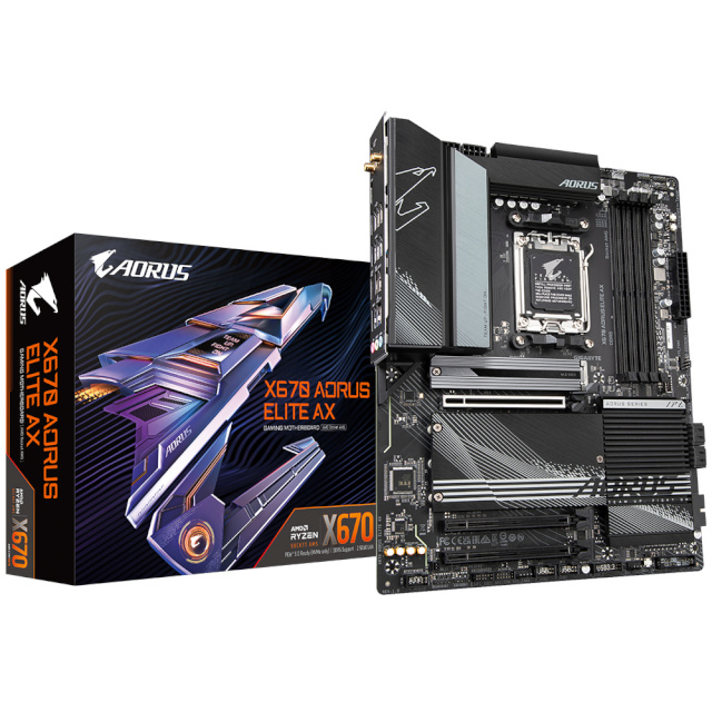 Gigabyte emaplaat X670 AORUS ELITE AX, AMD, AM5, DDR5, ATX