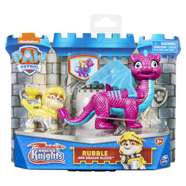 Paw Patrol mängufiguuride komplekt Rescue Knights Rubble and Dragon Blizzie, 6063595