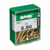 16035 Screw Box SPAX Yellox Puit Lame pea 25 Tükid, osad 5x50mm