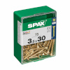 16035 Screw Box SPAX Yellox Puit Lame pea 75 Tükid, osad 3,5x30mm