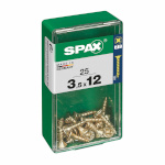 16035 Screw Box SPAX Yellox Puit Lame pea 25 Tükid, osad 3,5x12mm