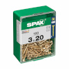 16035 Screw Box SPAX Yellox Puit Lame pea 100 Tükid, osad 3x20mm