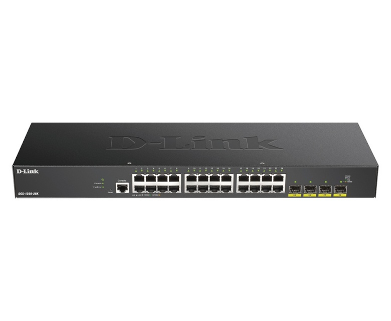 D-Link switch 10-Gigabit Smart Managed DGS-1250-28X/E	 Web managed, Rackmountable, 1 Gbps (RJ-45) ports quantity 24