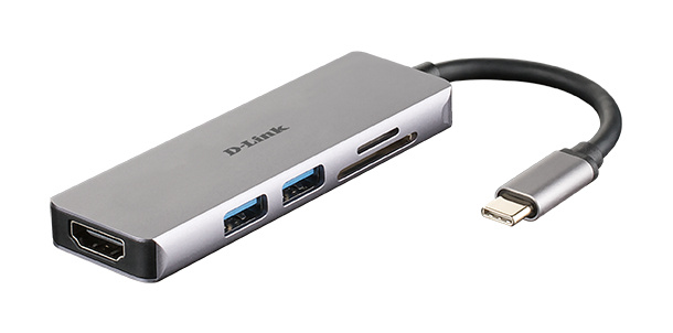 D-link adapter 5-in-1 USB-C™ Hub with HDMI and SD/microSD Card Reader DUB-M530	 0.11 m