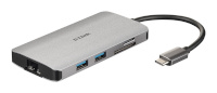 D-link adapter 8-in-1 USB-C Hub with HDMI/Ethernet/Card Reader/Power Delivery DUB-M810	 0.15 m