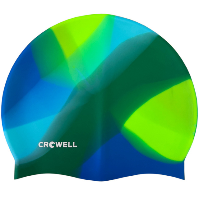 Crowell ujumismüts Swimming Silicone Multi Flame roheline-sinine 20