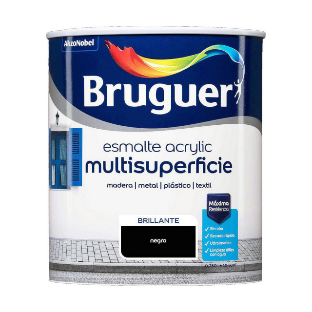 Bruguer akrüülvärv must 750ml