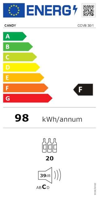 Candy veinikülmik CCVB 30/1	 Energy efficiency class F, Free standing, Bottles capacity 20, must