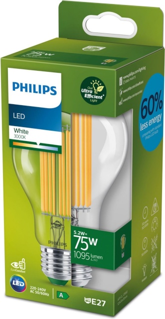 Philips LED pirn Ultra Efficient LED E27 3000K 1095lm
