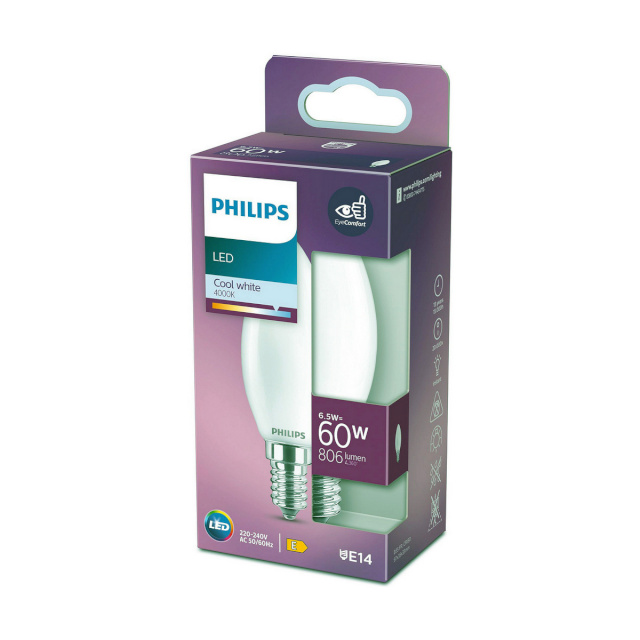 Philips LED pirn Küünal E 6,5 W 60 W E14 806 lm 3,5x9,7cm (4000 K)