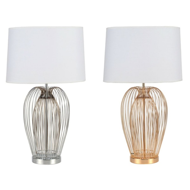 DKD Home Decor laualamp metall valge 220 V 35x35x63cm 50 W (2tk)