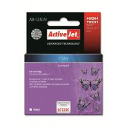 Activejet tindikassett AB-123CN (Brother LC123C) Ink Cartridge, Cyan