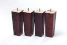 Sleepwell koonus puitjalad keermega, tumepruun (wenge), 18cm kõrgusega (BLUE, RED ja BLACK sarjale), 4tk