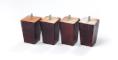 Sleepwell koonus puitjalad keermega, tumepruun (wenge), 12cm kõrgusega (BLUE, RED ja BLACK sarjale), 4tk
