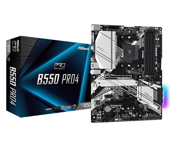 ASRock emaplaat B550 Pro4 AMD AM4 DDR4 ATX, 90-MXBCZ0-A0UAYZ