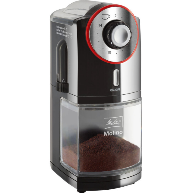 Melitta kohviveski Molino 100W, Stainless steel, must/punane