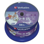 Verbatim toorikud 1x50 DVD+R Double Layer 8x Speed, 8,5GB wide printable