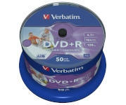 Verbatim toorikud 1x50 DVD+R 4,7GB 16x Speed, wide printable NON-ID