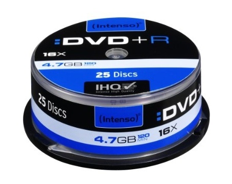 Intenso toorikud 1x25 DVD+R 4,7GB 16x Speed, Cakebox
