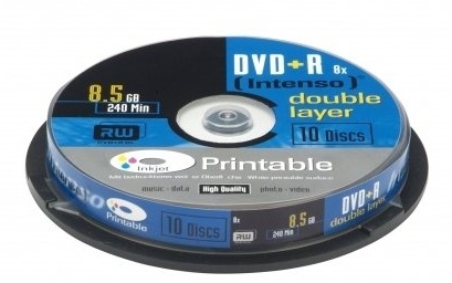 Intenso toorikud 1x10 DVD+R 8,5GB 8x Speed, Double Layer printable