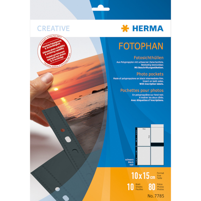 Herma fototasku 10x15cm vertikaalne 10 lehte, must (7785)