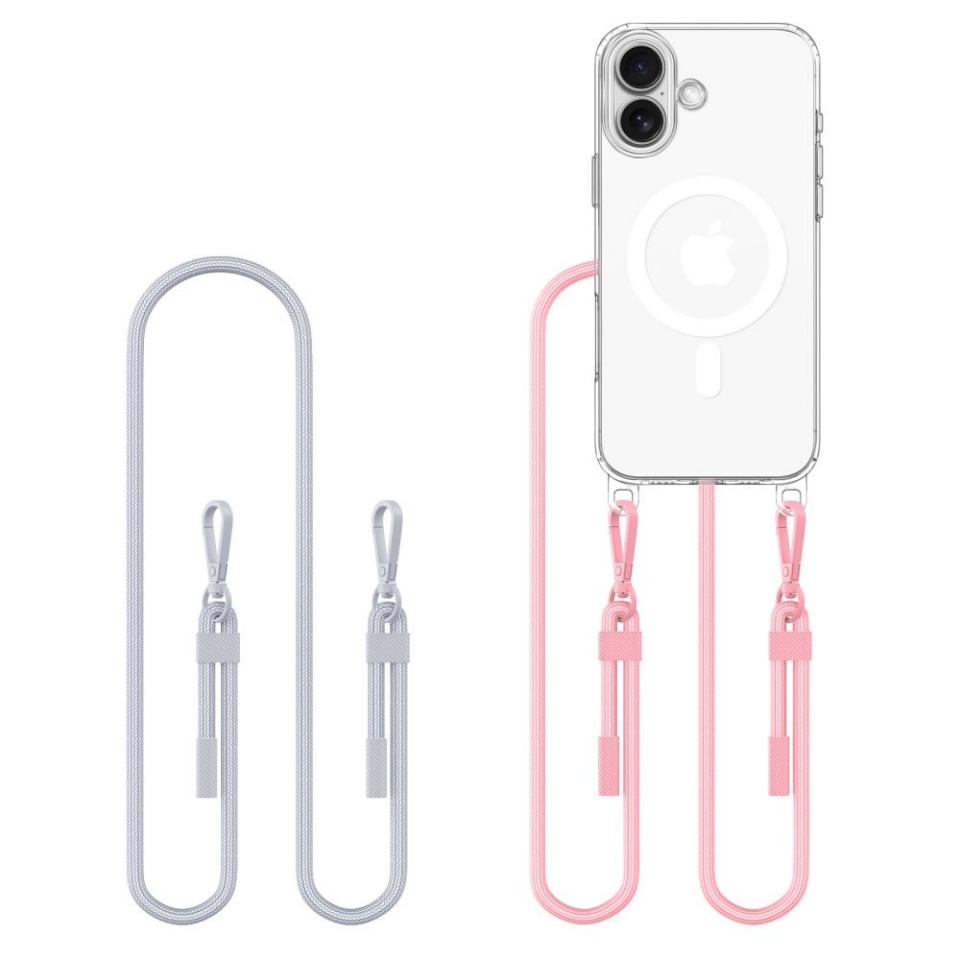 Tech-Protect FLEXAIR CHAIN MagSafe iPhone 16 GREY & PINK