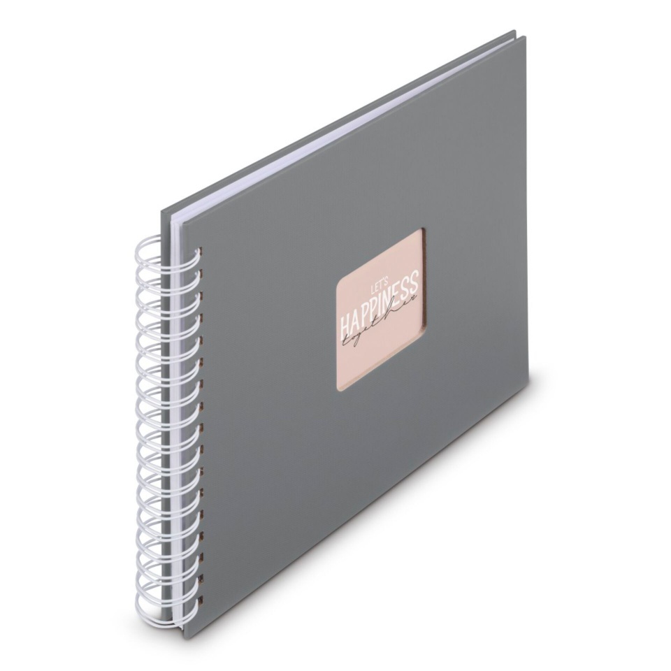 Hama fotoalbum Fine Art Spiral Steingrau 28x24 50 weiße Seiten 9837