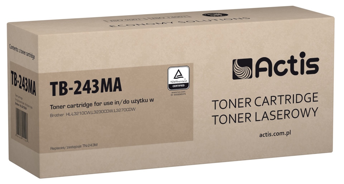 ACTIS tooner TB-243MA replacement for Brother TN-243M, Standard, 1000 pages, magenta