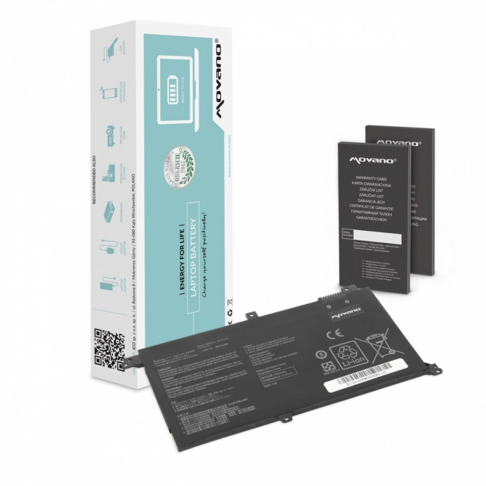 Movano sülearvuti aku B31N1732 for ASUS Vivobook S430 X430U K430 - 3600 mAh (41 Wh)