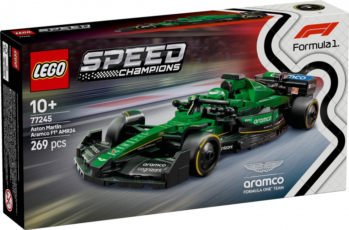 LEGO klotsid 77245 Speed Champions Aston Martin Aramco F1 AMR24 Rennauto