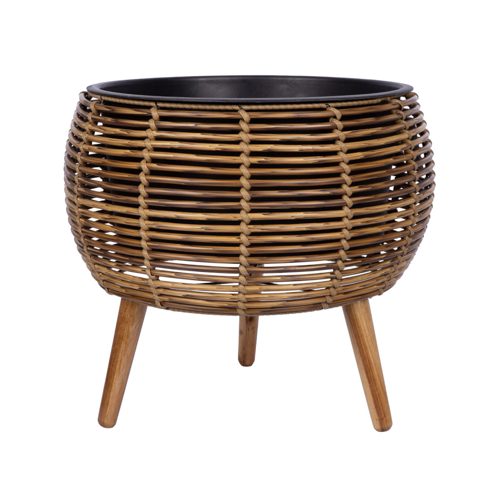 H4Y lillepott WICKER, 48x48x43cm, helepruun