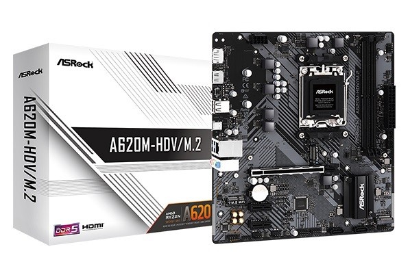 ASRock emaplaat A620M-HDV/M.2 AM5, DDR5, M.2, mATX