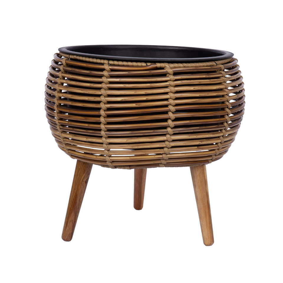 H4Y lillepott WICKER, 37x37x35cm, helepruun