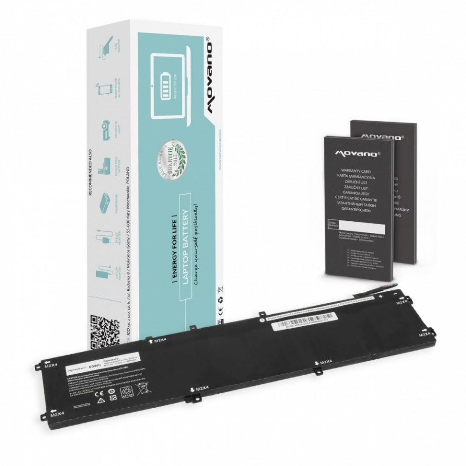 Movano sülearvuti aku 6GTPY for Dell XPS 15 9550 - 6000 mAh (69 Wh)