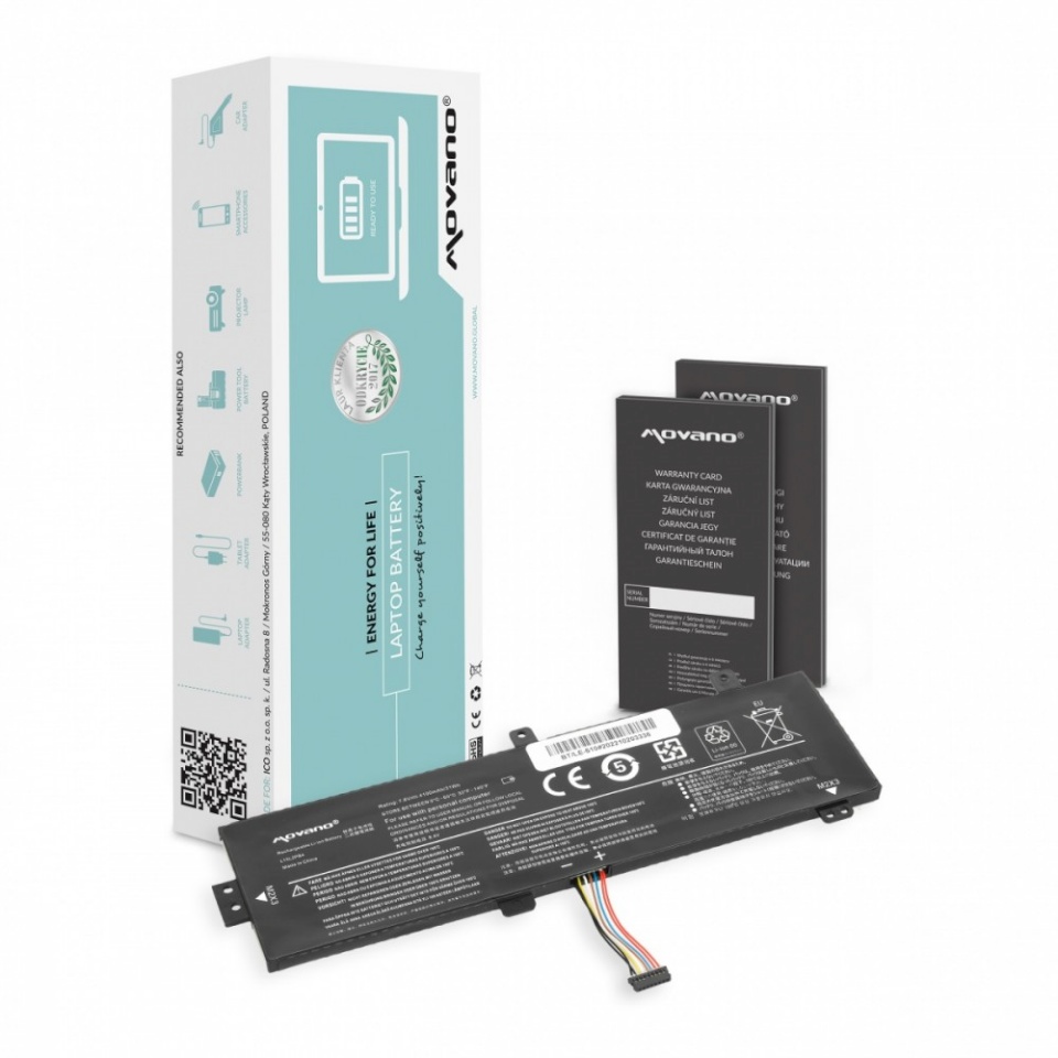 Movano sülearvuti aku L15L2PB4 for Lenovo IdeaPad 510-15ISK - 4100 mAh (31 Wh)