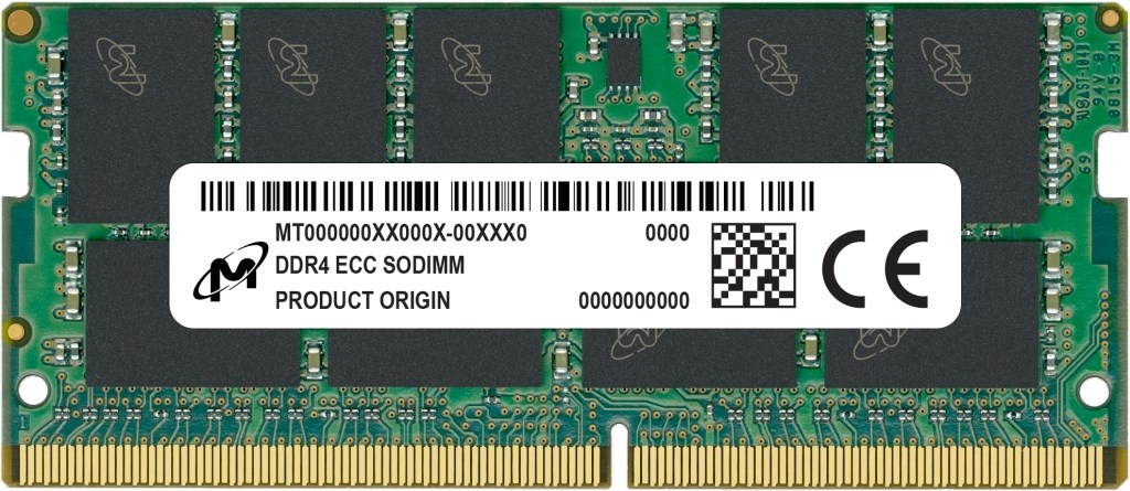 Micron mälu SO-DIMM ECC DDR4 16GB 1Rx8 3200MHz PC4-25600 MTA9ASF2G72HZ-3G2R