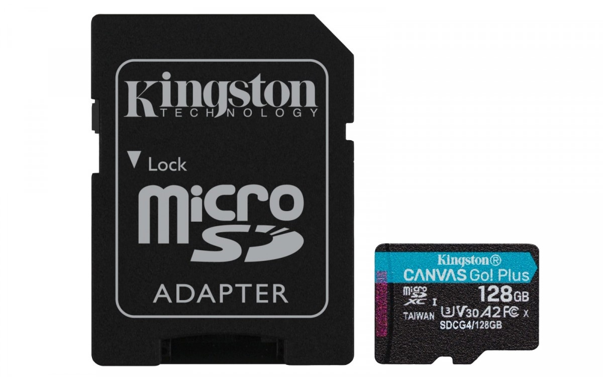 Kingston mälukaart microSD 128GB CanvasGo! Plus 200MB/s A2 U3 V30 + Adapter