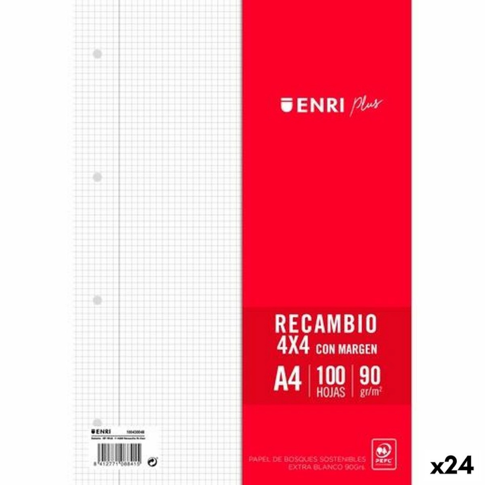 ENRI Asenduslehed valge A4 100 Lehed 24tk