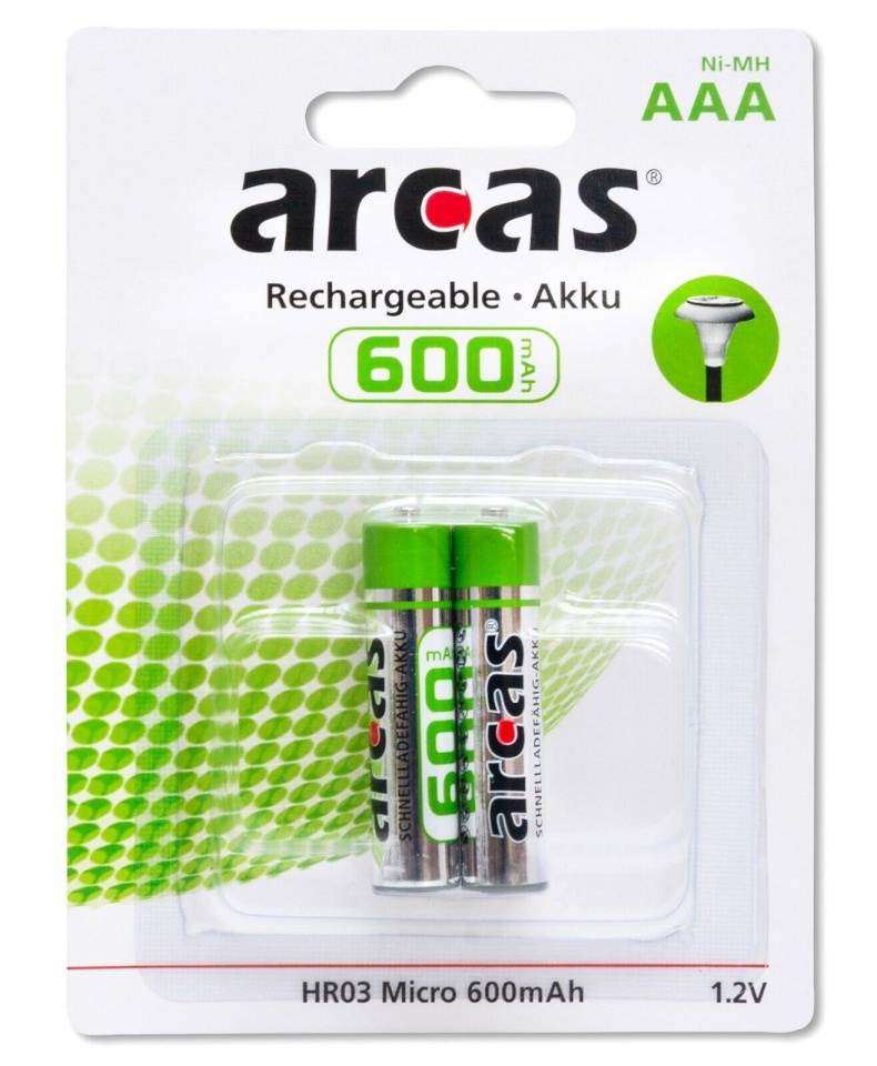 ARCAS aku NI-MH R03 MICRO AAA 600mA BP2 Arcas