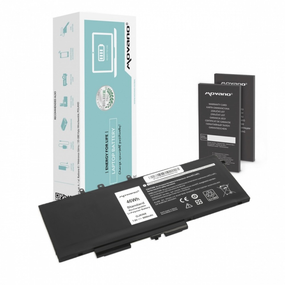 Movano sülearvuti aku GJKNX for Dell Latitude 5280 5480 5490 5590- 6000 mAh (46 Wh)