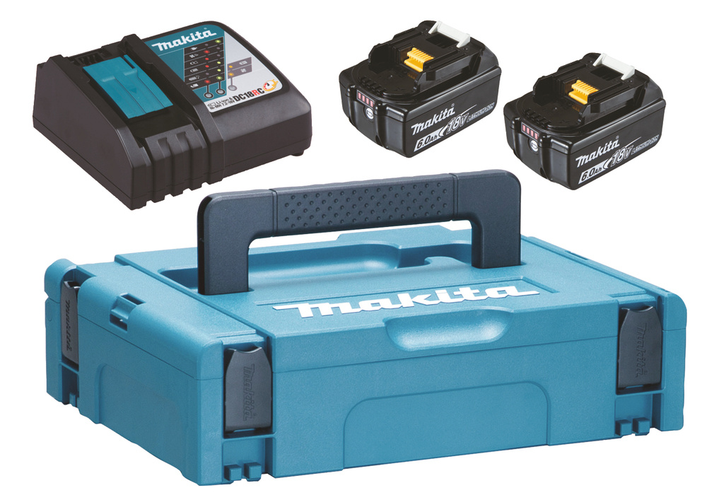 Makita aku+akulaadija komplekt Energy Kit 198116-4 2x BL1860B 18V 6Ah aku + DC18RC akulaadija + kohver